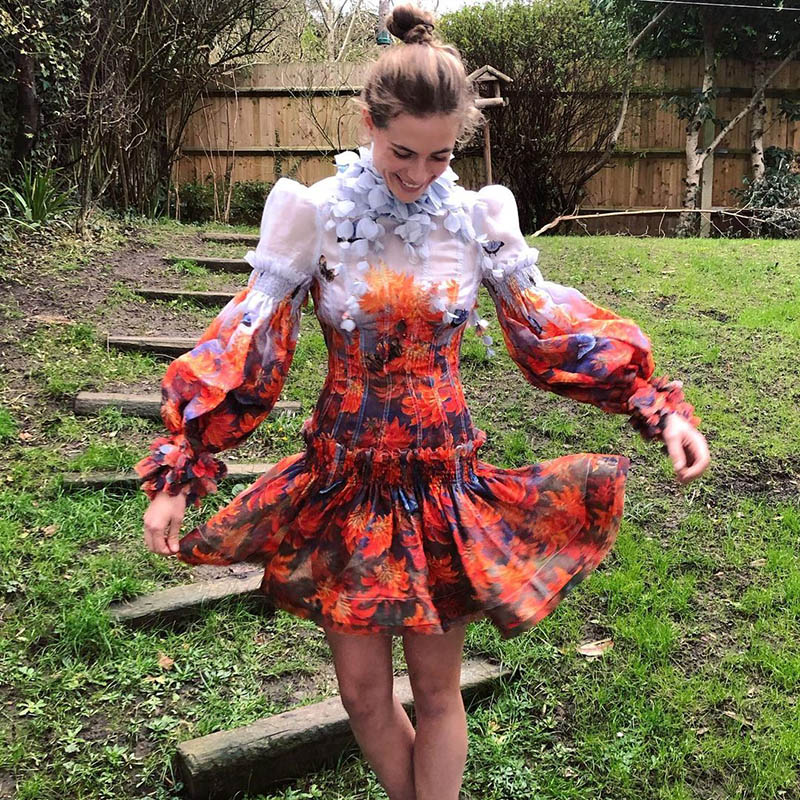Rosie Tapner in the Botanica Mini Dress 
