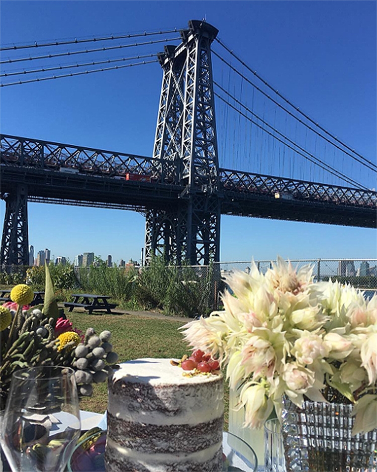 Cake by the bridge at North Brooklyn farms. September 2016