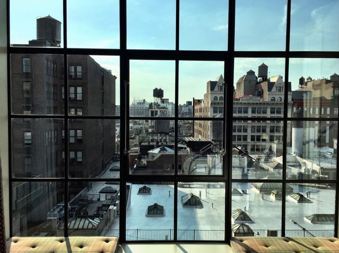 The view of rooftops and buildings from Crosby Street Hotel. June 2016