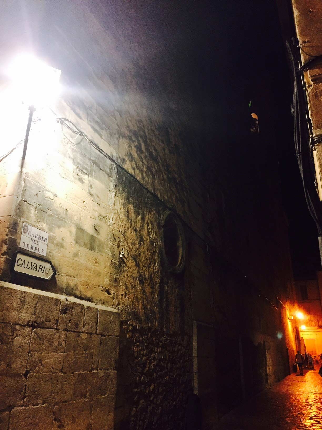 Roaming the historic alleyways of Pollenca Village by night
