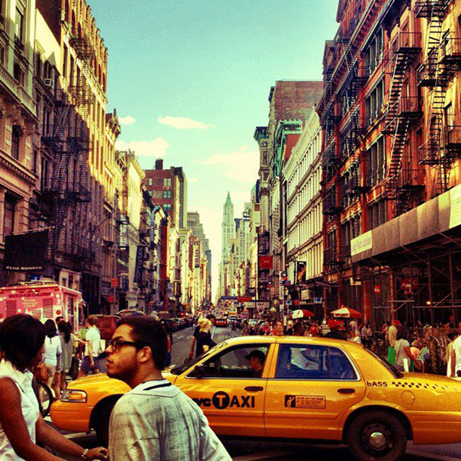 A busy Saturday on a street in Soho. June 2012