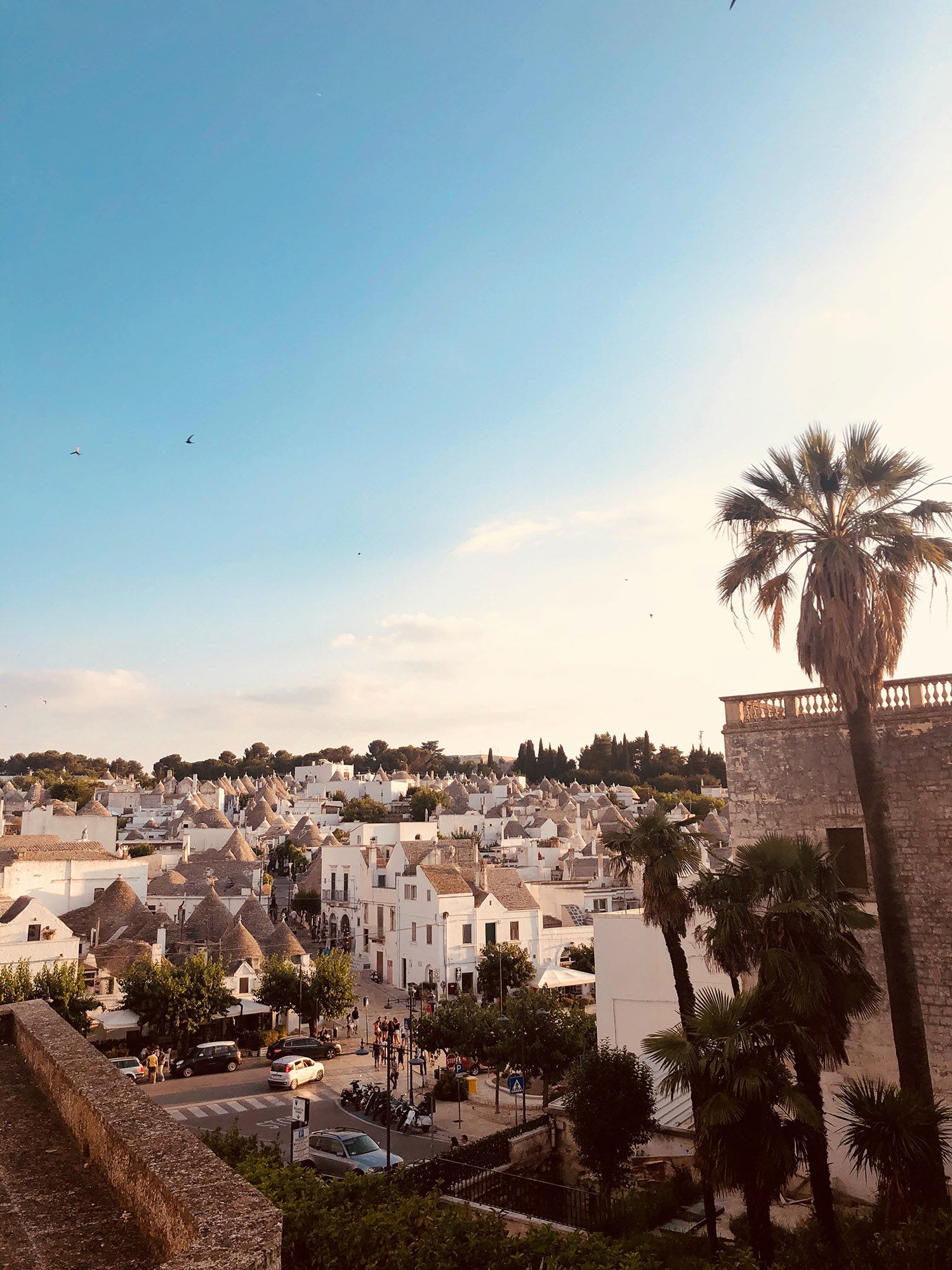 The view over Alberobello from a balcony 